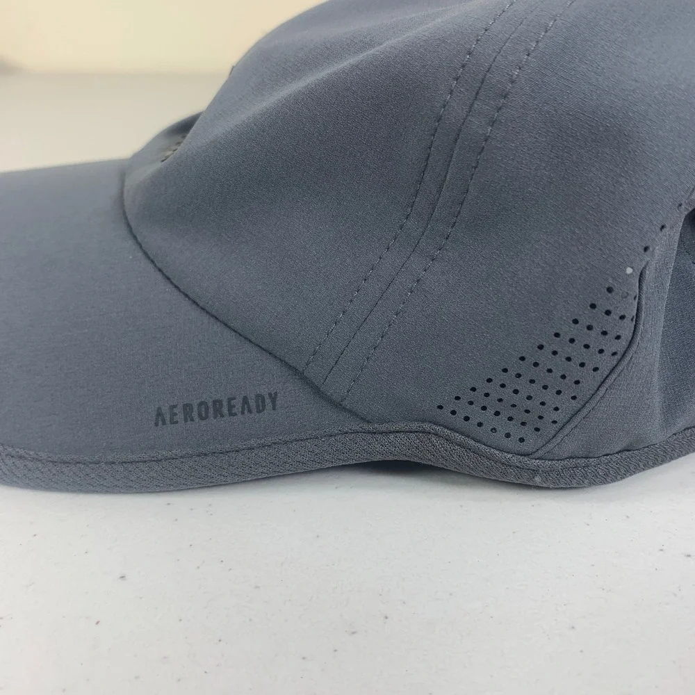 Adidas Aeroready Baseball Cap Gray Men's One Size Adjustable Running Trefoil‎